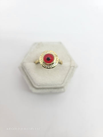 10K Gold Round Eye Ring. Size 7.5. CZ Stone