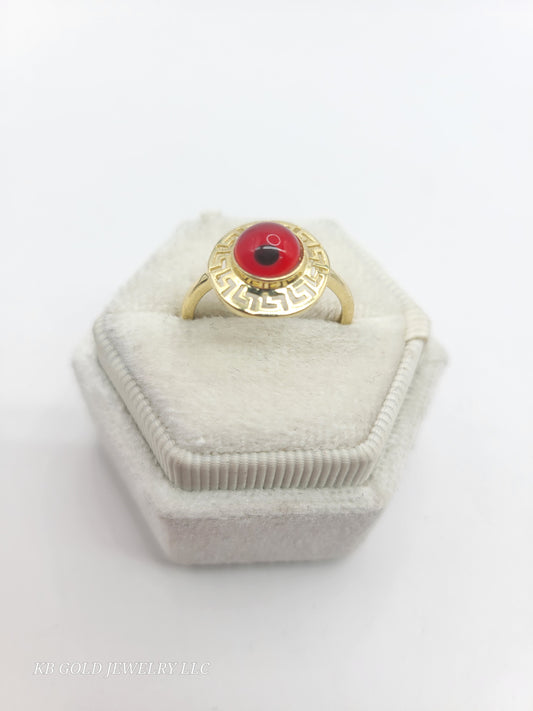 10K Gold Round Eye Ring. Size 7.5. CZ Stone