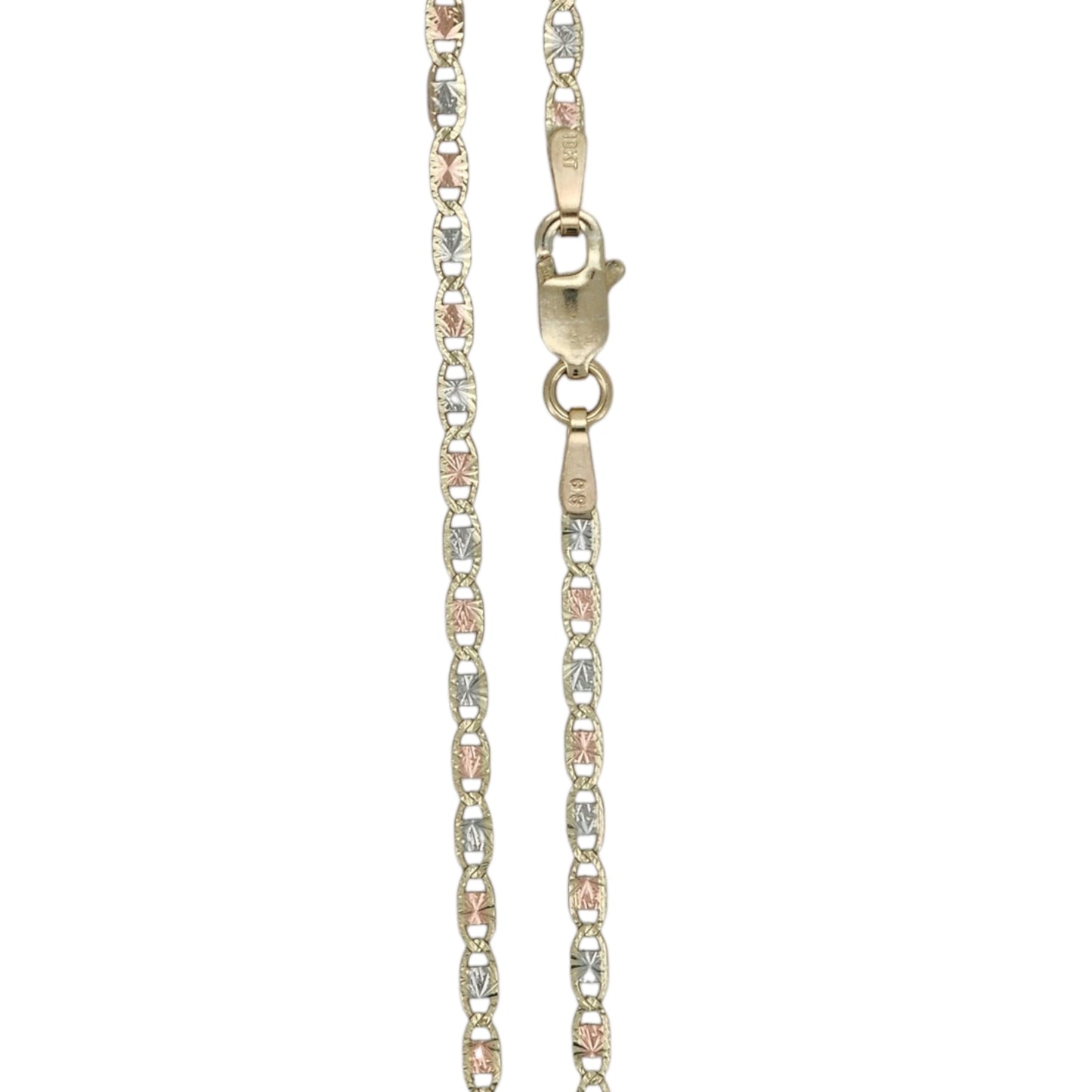 10k Gold Valentino Tri-color Chain 18in 1.8mm