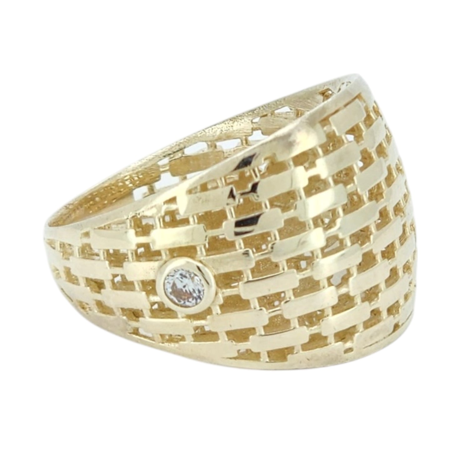 10k Gold CZ Statement ring, Size 8.5