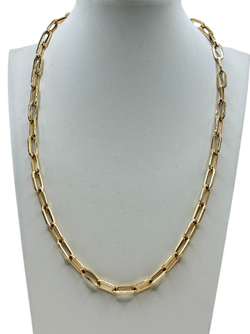14k Gold paperclip necklace 16.5in 5.4mm