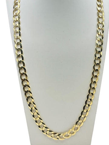 10k gold Cuban chain, 22 inches, 9.3 mm. Anchor pendant with Jesus.