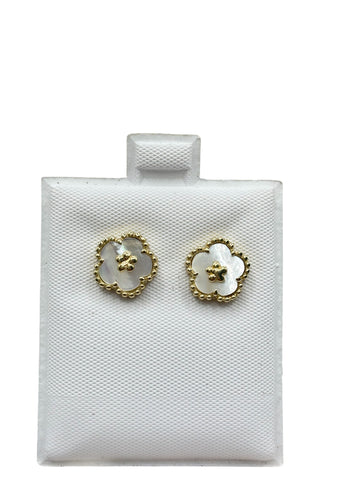 10k gold flower earrings
