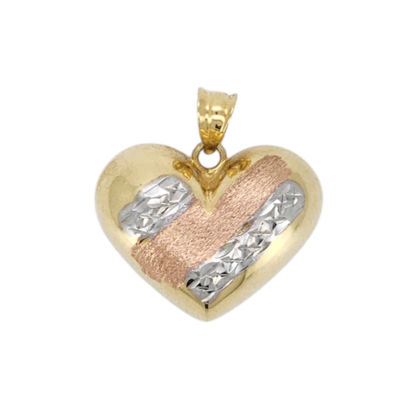 10k Gold Tri-color Heart pendant