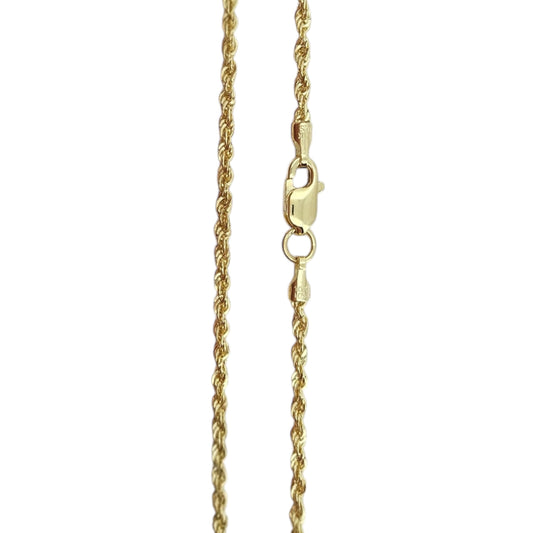 10k Gold Rope Chain 20in 1.5mm