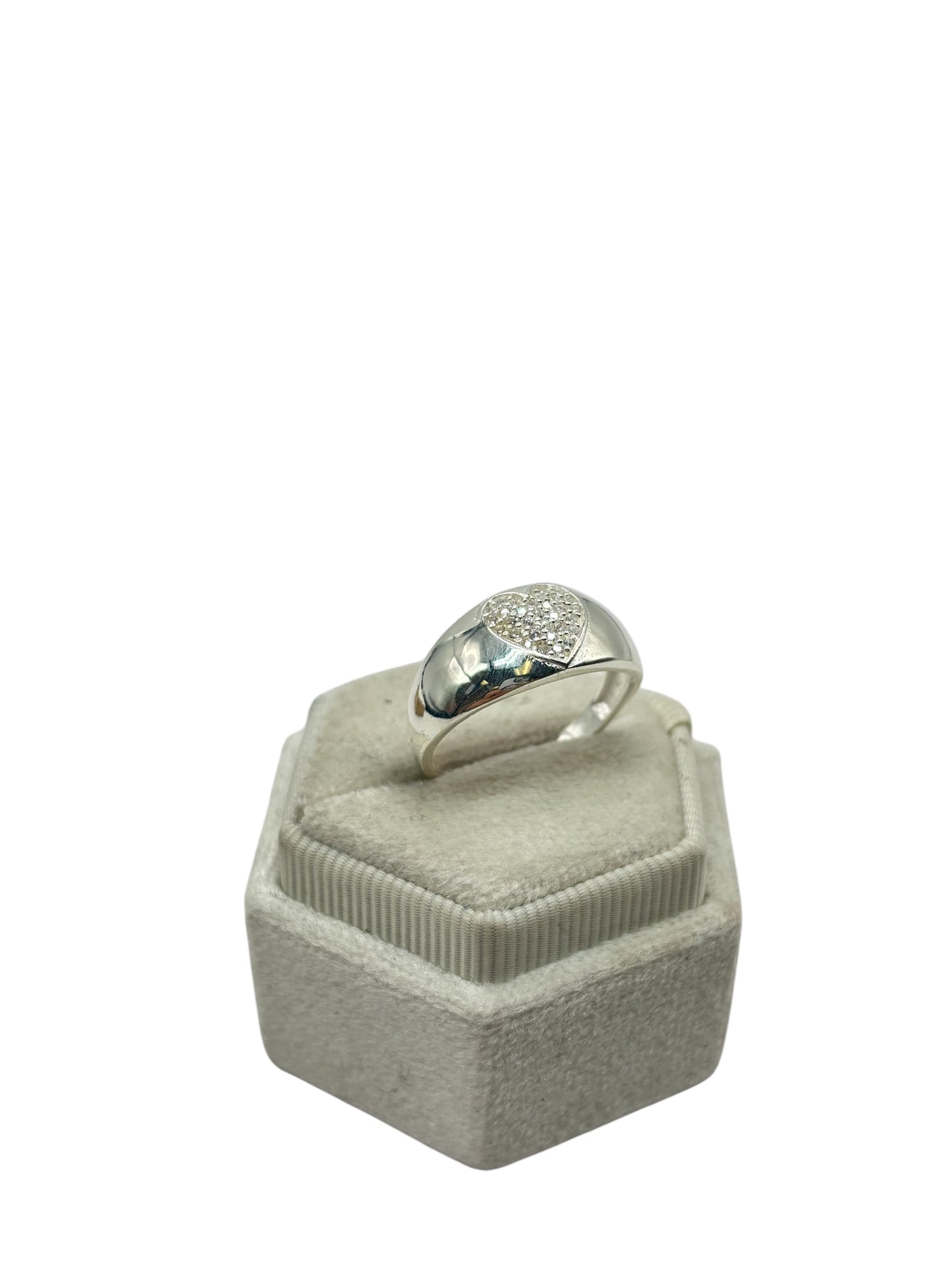 925 heart silver ring size 9