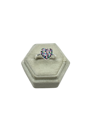 925 silver heart ring size 8