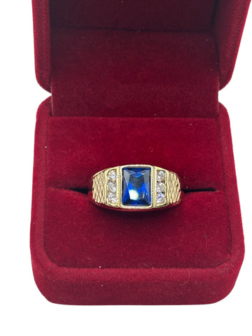 10k ring with blue stone size 11.5