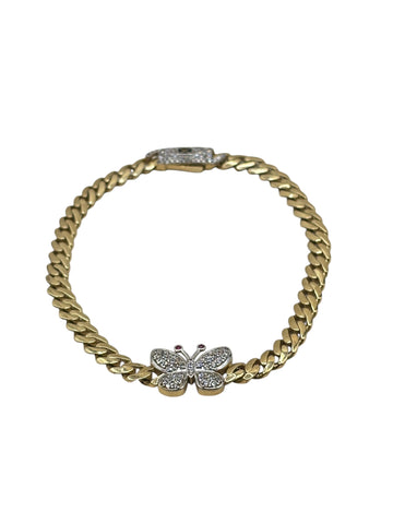 10k Cuban bracelet of butterfly 7in 4.8mm