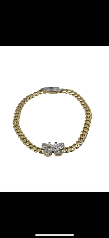 10k butterfly bracelet 7.5 in
