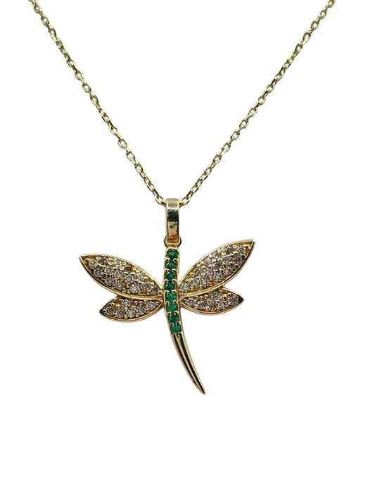 10k chain with dragonfly pendant 16 to 18 in 0.8mm