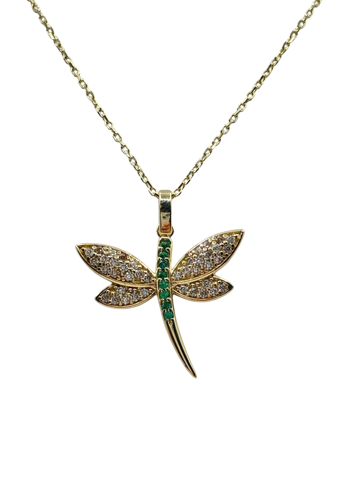 10k chain with dragonfly pendant 16 to 18 in 0.8mm