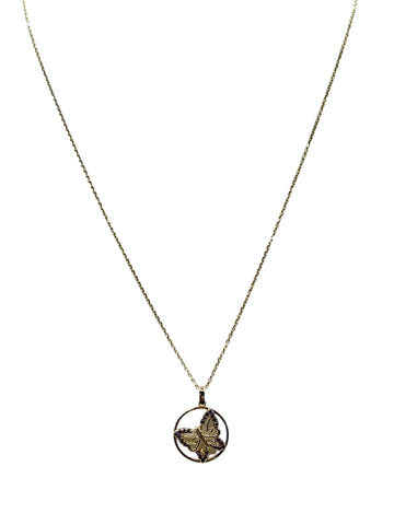 10k chain with butter fly pendant 16 to 18in 0.8mm