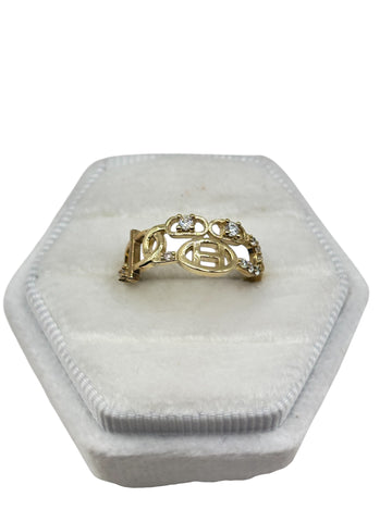 10k gold ring with cz stones size 7