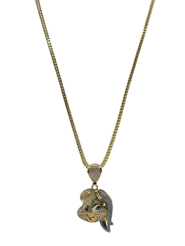 10k Gold franco Chain with Lola bunny pendant 20in 2.1mm