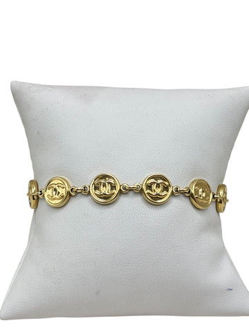 10k gold Chanel style bracelet 7.5in 9.9mm