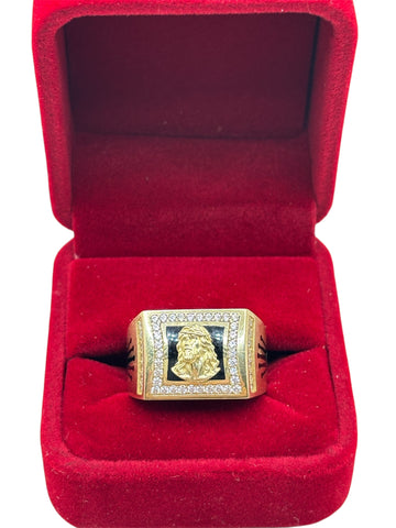10k Gold Jesus face ring size 10