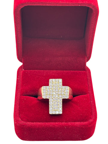 10k Gold cross ring size 10