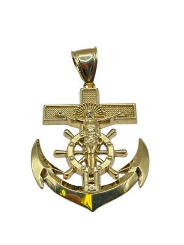 10k gold anchor pendant