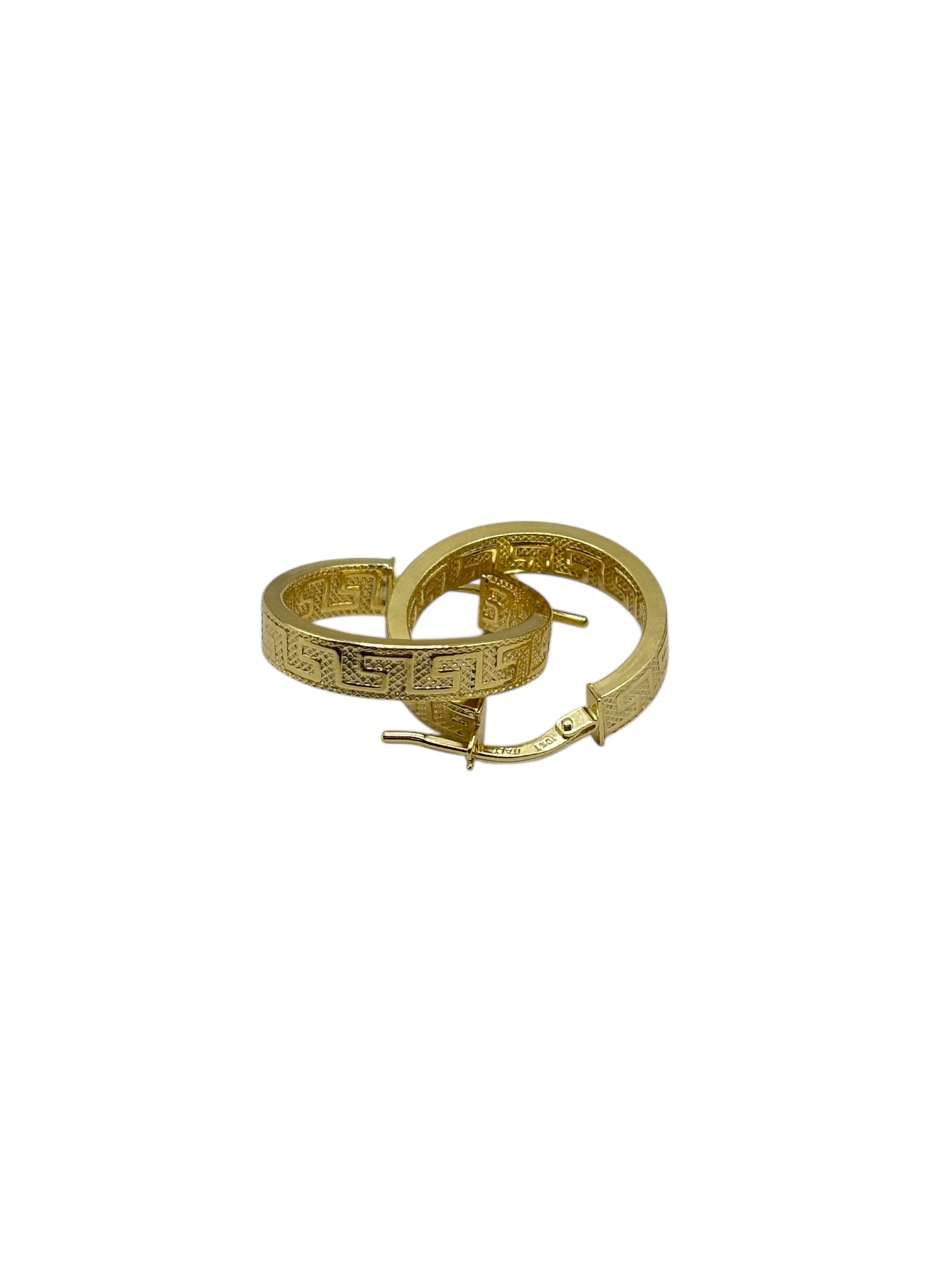 10k Gold ,thick medusa style earrings size 2