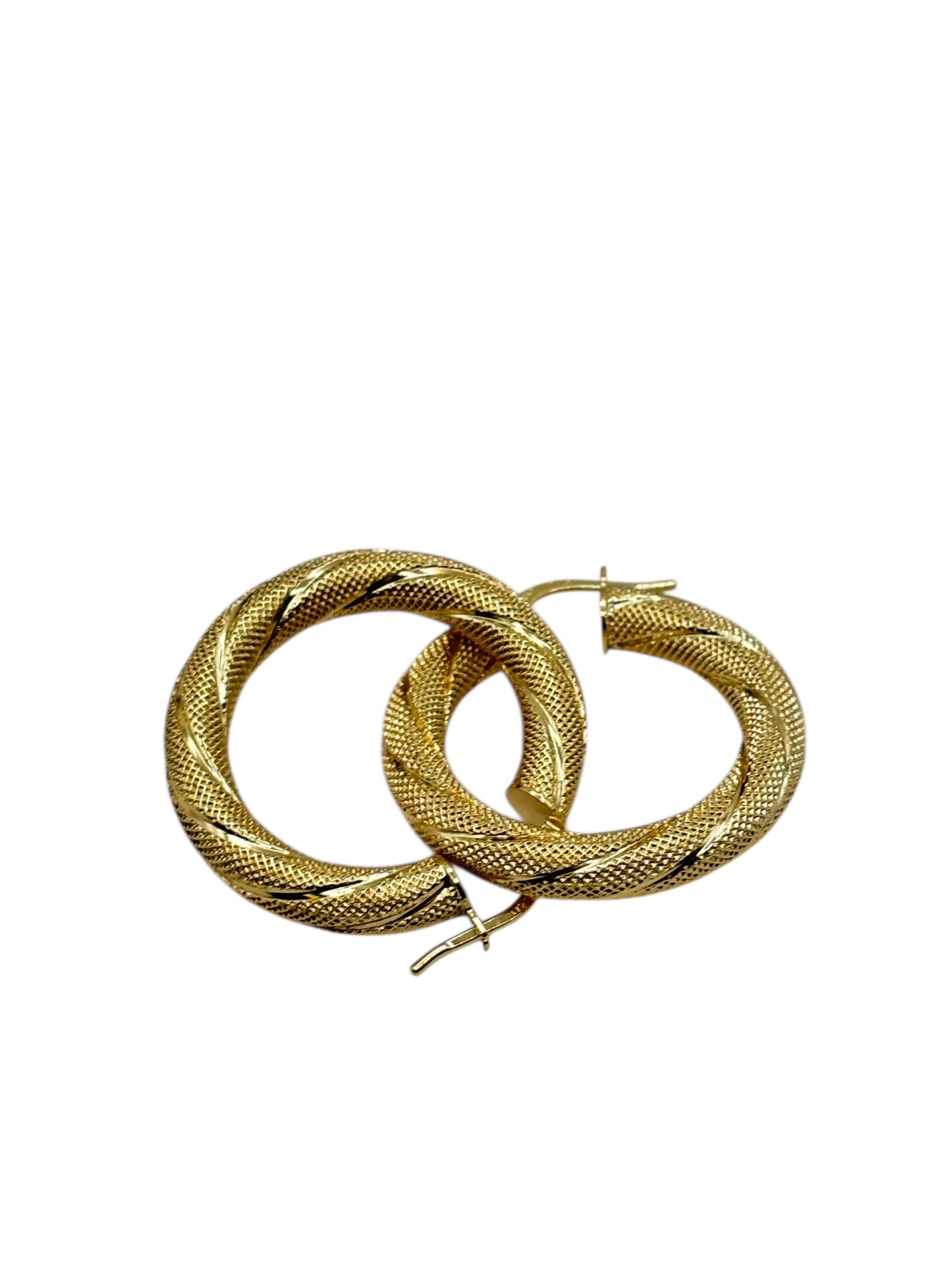 10k Gold ,thick snowfall style earrings size 3