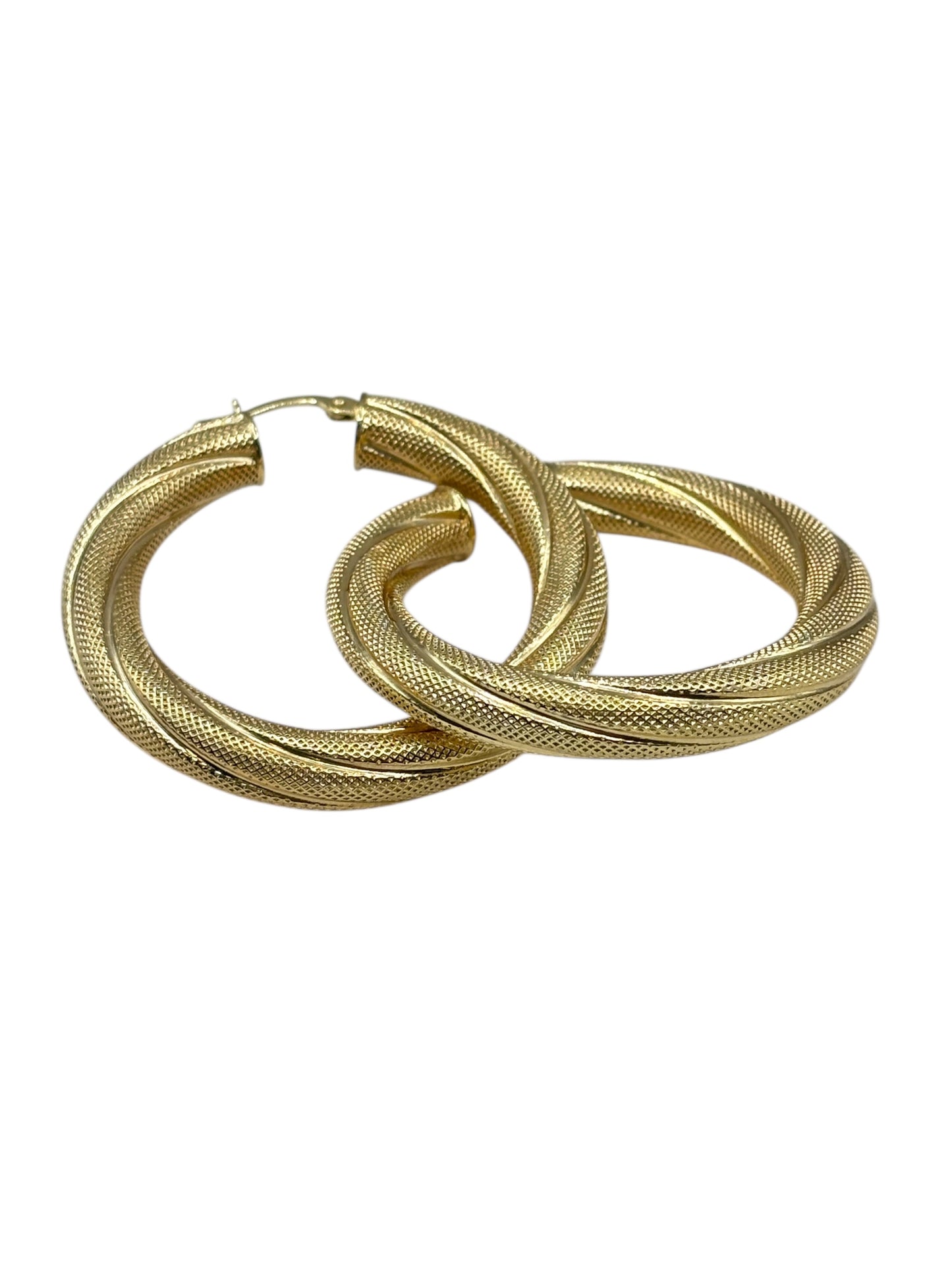 10k Gold ,extra thick snowfall style earrings ,size 4