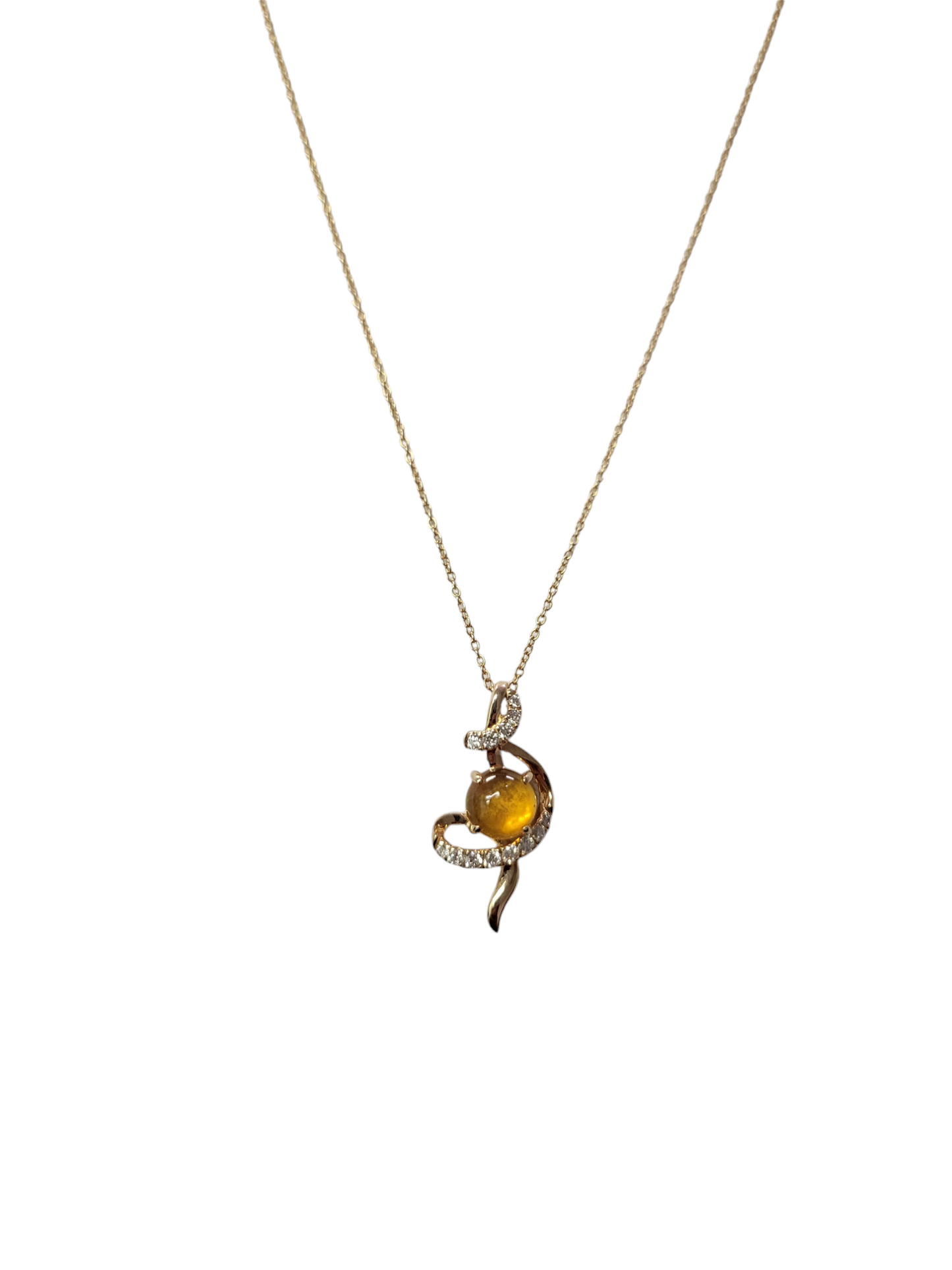 14k gold necklace, 18in. 0.25ctw in diamonds