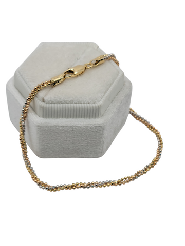 18k gold bracelet with 3 colors of gold