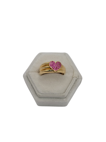14k gold ring with small rubies stones size 7.5