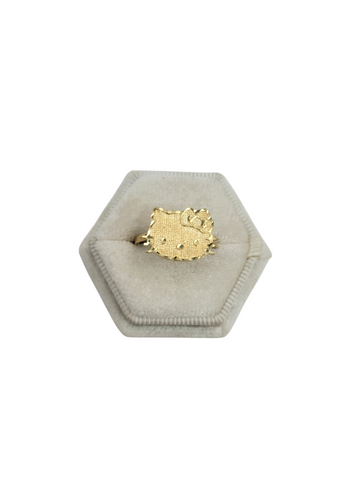 10K gold ring, hello ketty. Size 7.5. C stone