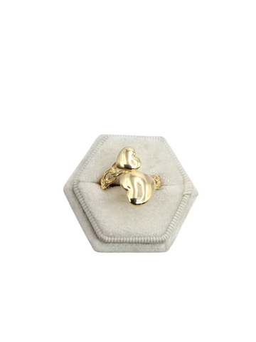 10K gold ring, double heart. Size 7