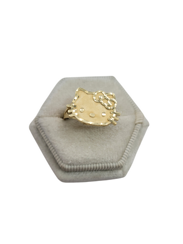 10K Gold Ring Hello Kitty Big, Size 7.5