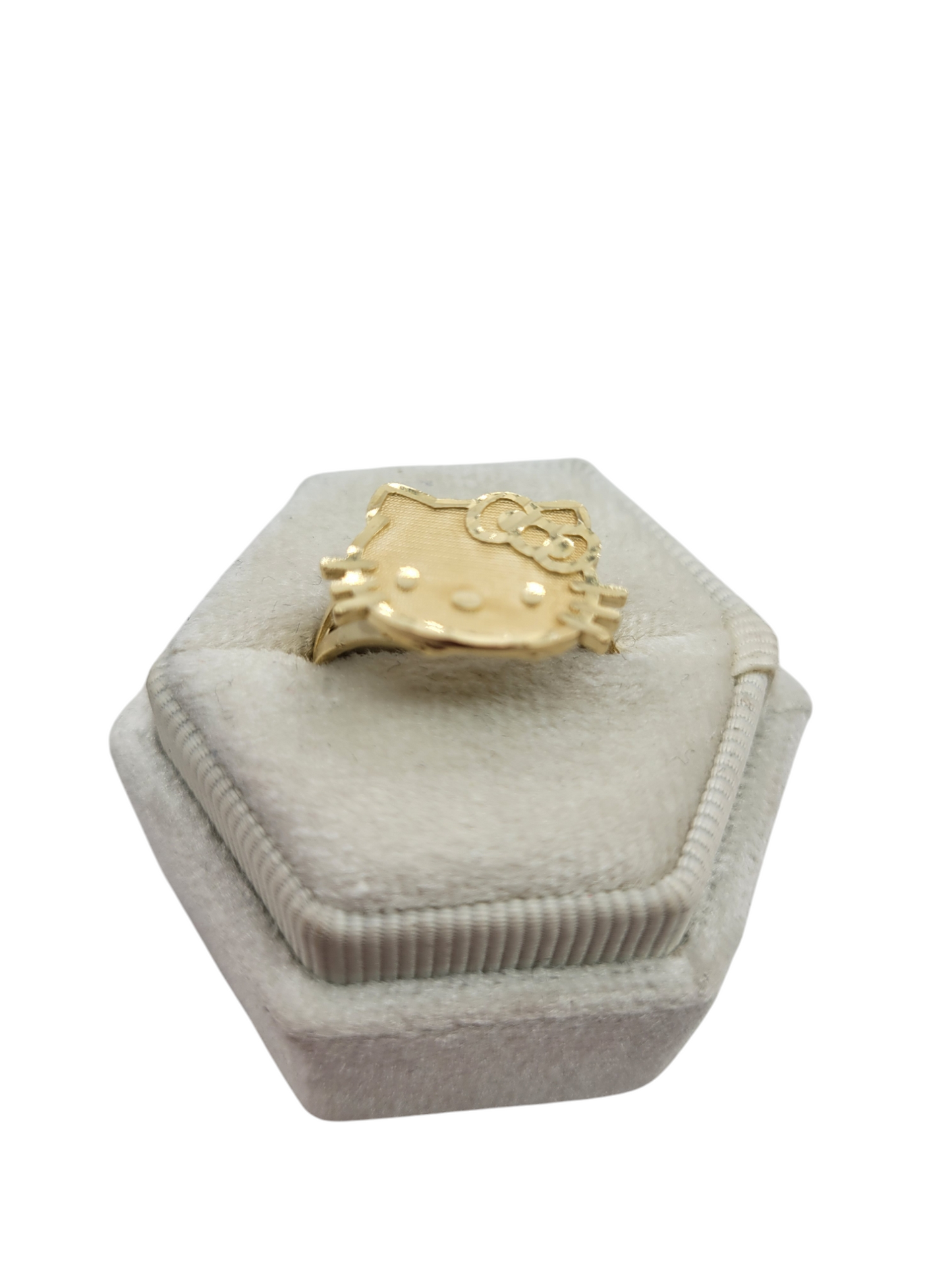 10K Gold Ring Hello Kitty Big, Size 7.5