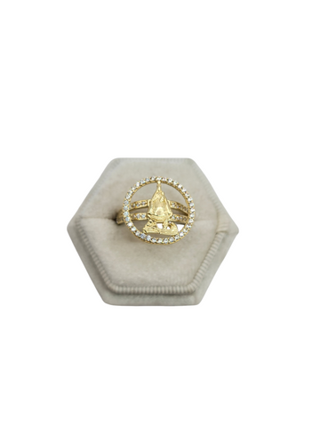 10K gold ring, virgin charity. Size 7. CZ stone