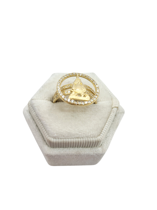 10K gold ring, virgin charity. Size 7. CZ stone