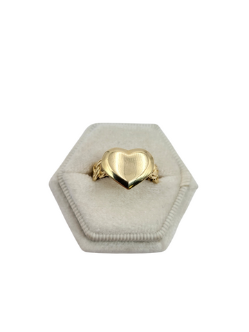 10K gold ring. Plain heart. Size 7. CZ stone.