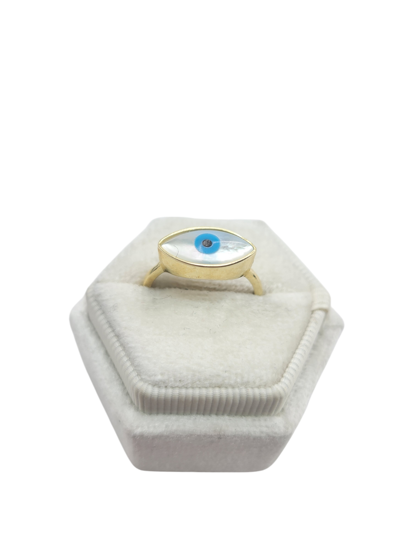 10K Gold Ring. Blue Eye. Size 7.
