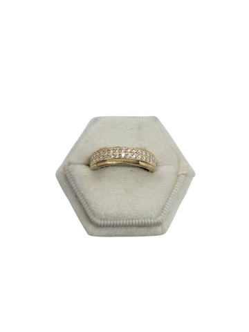 10K Gold Ring. White Stones. Size 6.5. CZ Stone