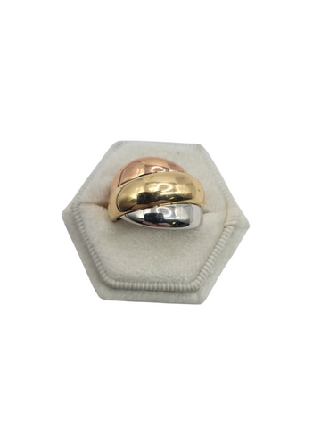 14K Gold Ring . 3 Colors . Size 6.5