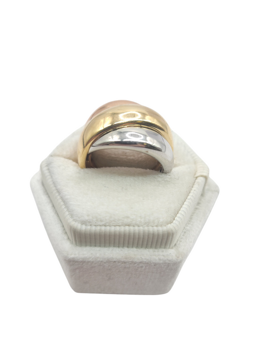 14K Gold Ring . 3 Colors . Size 6.5