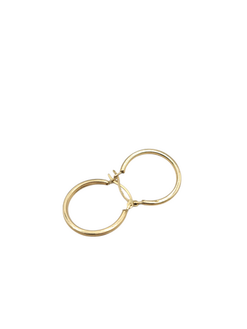 10K gold plain earrings. 2
