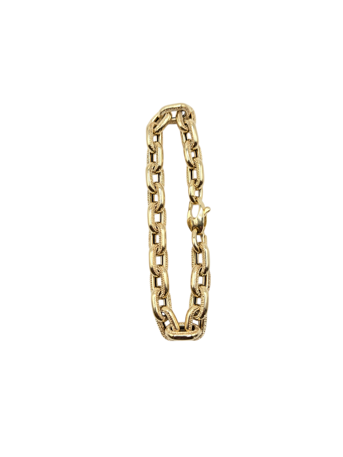 14k gold bracelet. 7.7in 9mm