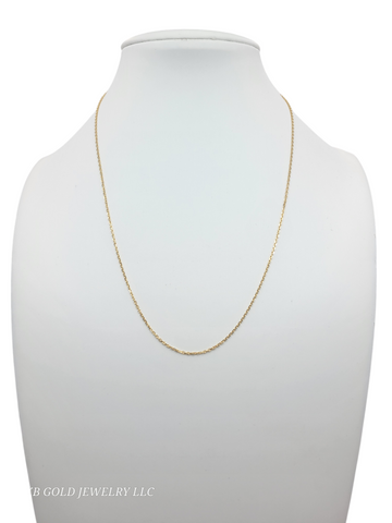 14K gold chain. 16in. 1.3mm