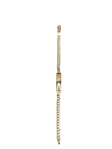10k gold diamond cut ID bracelet. 6in 5.2mm