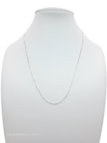 925 sterling silver chain. plain. 17in. 1mm