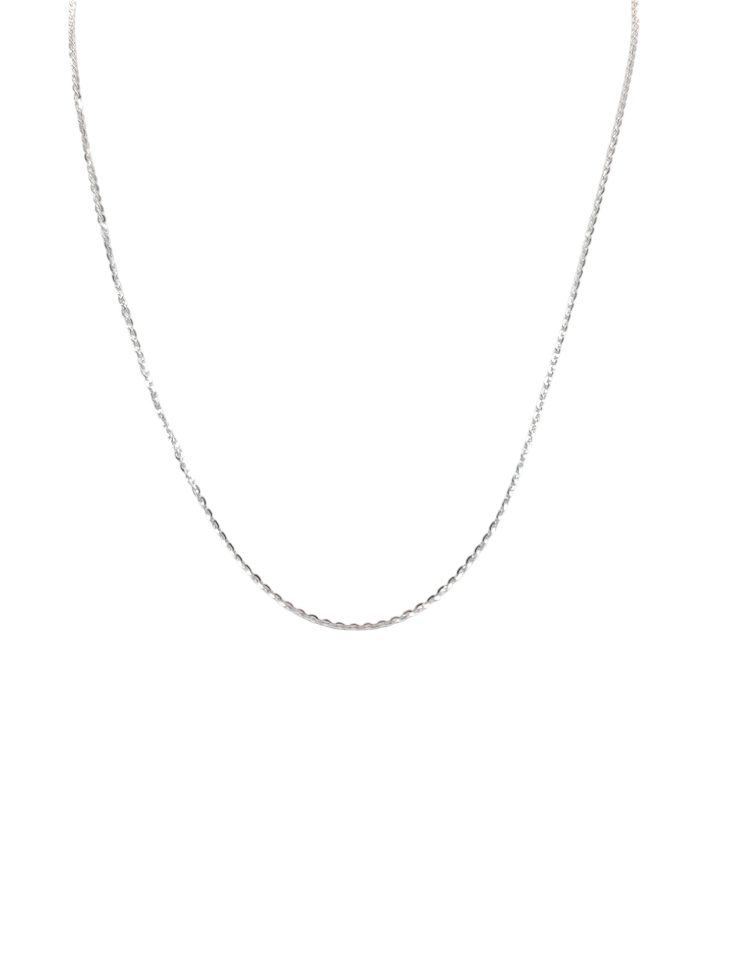 925 sterling silver chain. plain. 17in. 1mm