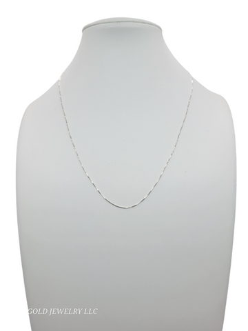 925 sterling silver chain. plain . 18in . 1mm