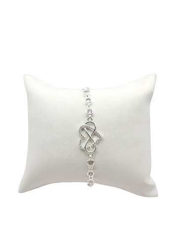 925 silver bracelet. Infinity heart