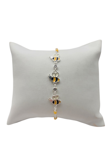 925 silver bracelet. Bees.