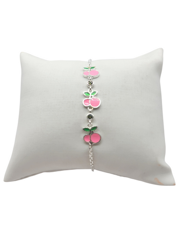 925 silver bracelet. Pink apples